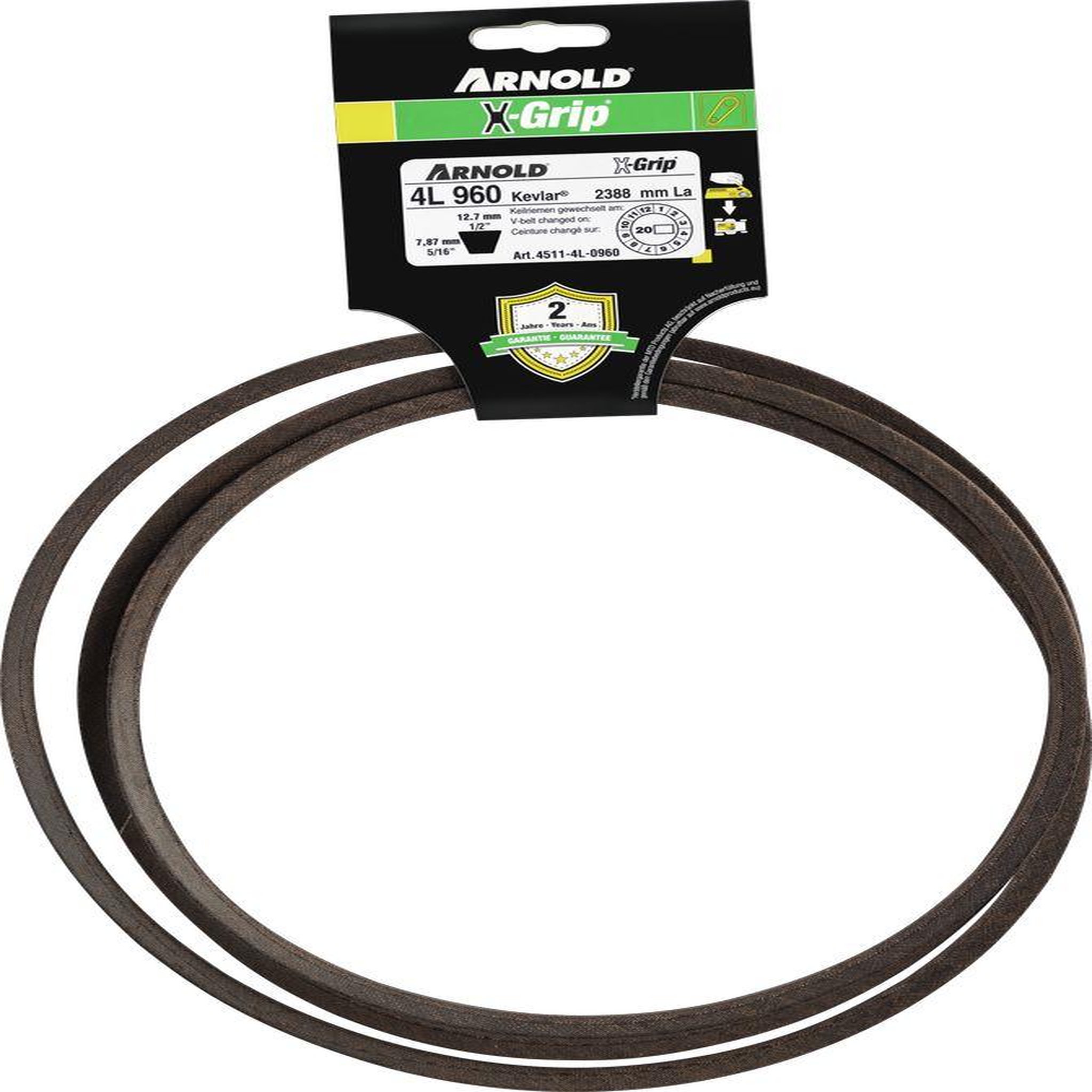 ARNOLD Courroie trapézoïdale x-grip v de type 4l960
