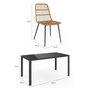 Voir la diapositive 6 : ID MARKET Salon de jardin SUMMER table 150 cm plateau verre trempé et 6 chaises rotin