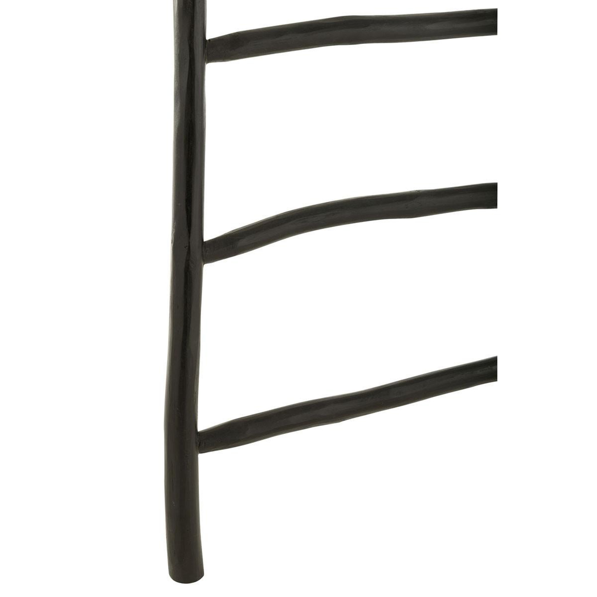 Voir la diapositive 4 : J-LINE Échelle en teck  6 echelons  185cm noir