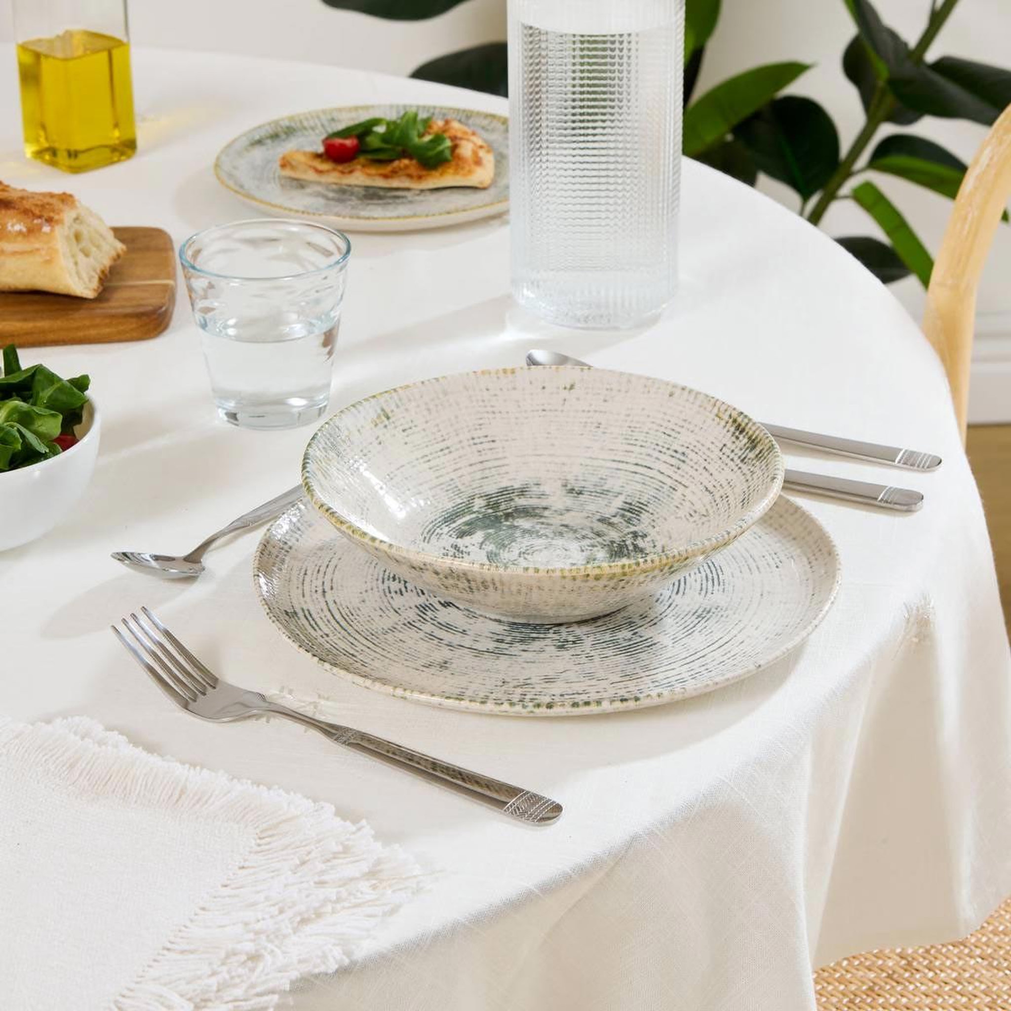 Voir la diapositive 3 : SECRET DE GOURMET Lot de 6 assiettes creuses  ariane  21cm vert