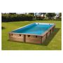 Voir la diapositive 2 : UBBINK Piscine hors sol bois rectangulaire - 350x650x140cm - Liner Bleu - LINEA