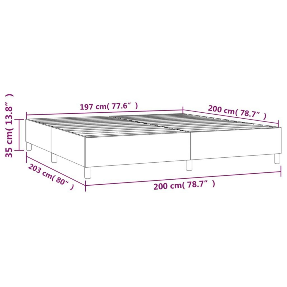 VIDAXL Cadre de lit sans matelas rose 200x200 cm velours