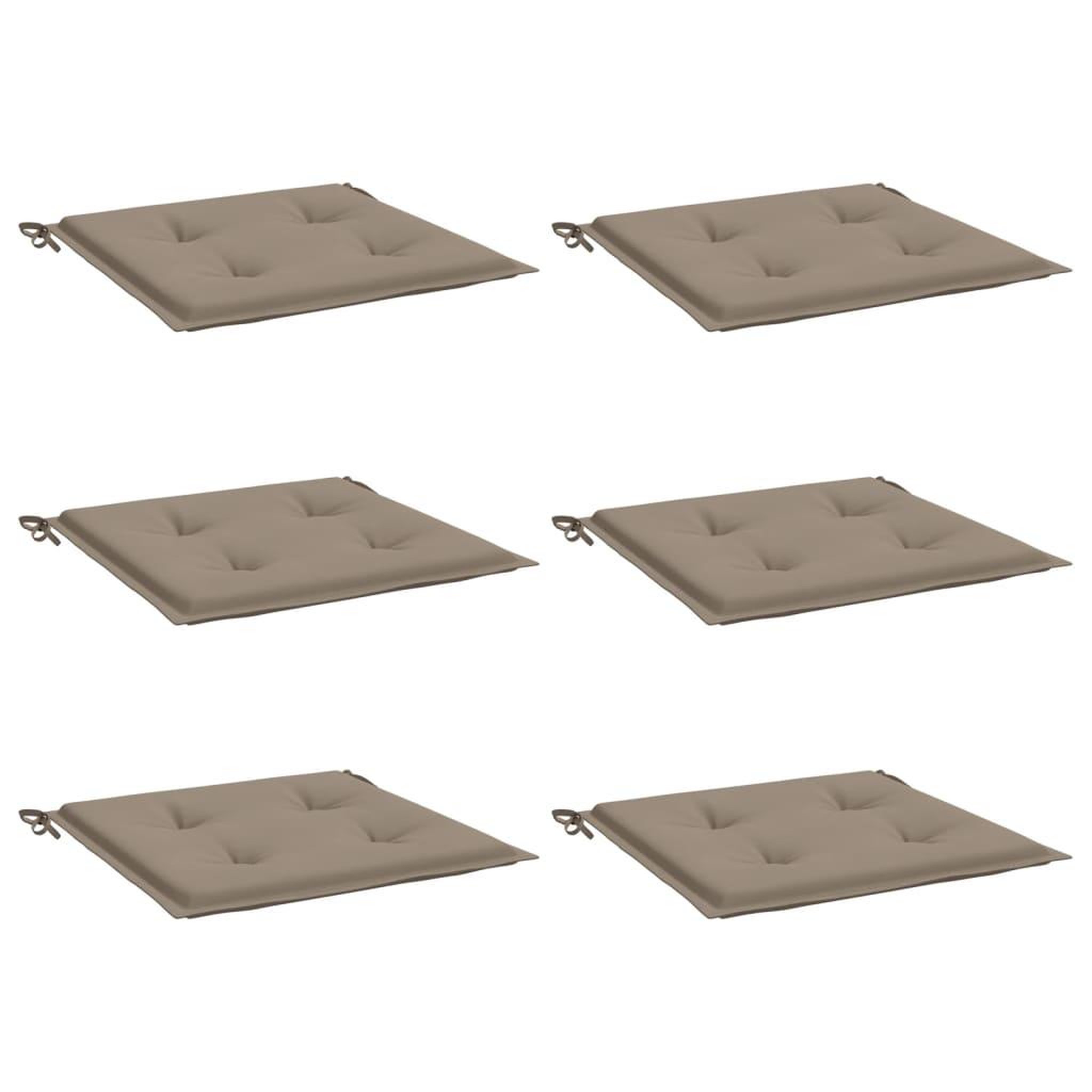 Voir la diapositive 3 : VIDAXL Coussins de chaise jardin lot de 6 taupe 40x40x3cm tissu oxford