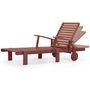 Voir la diapositive 2 : Habitat et Jardin Bain de soleil pliant en bois exotique  Tokyo  - Mohogany - Marron acajou - Lot de 4