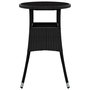 Voir la diapositive 3 : VIDAXL Table de jardin Ø60x75 cm Verre trempe/resine tressee Noir