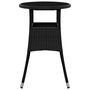 Voir la diapositive 3 : VIDAXL Table de jardin Ø60x75 cm Verre trempe/resine tressee Noir