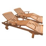 Habitat et Jardin Bain de soleil pliant en bois exotique  Singapour  - Maple - Marron clair - Lot de 2
