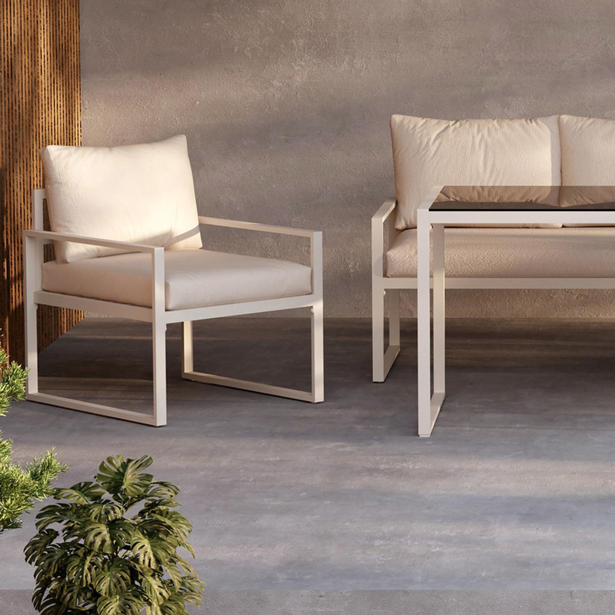 Voir la diapositive 6 : Paris Prix Salon de jardin 5 places  catania  179cm beige