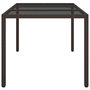 Voir la diapositive 4 : VIDAXL Table de jardin 150x90x75 cm Verre trempe/resine tressee Marron