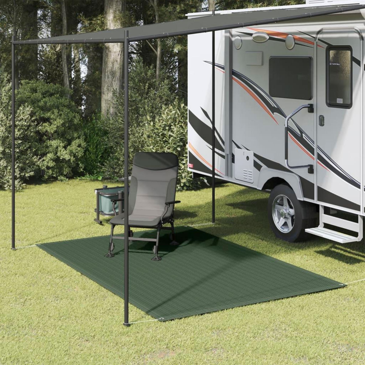 VIDAXL Tapis de tente 200x300 cm Vert fonce