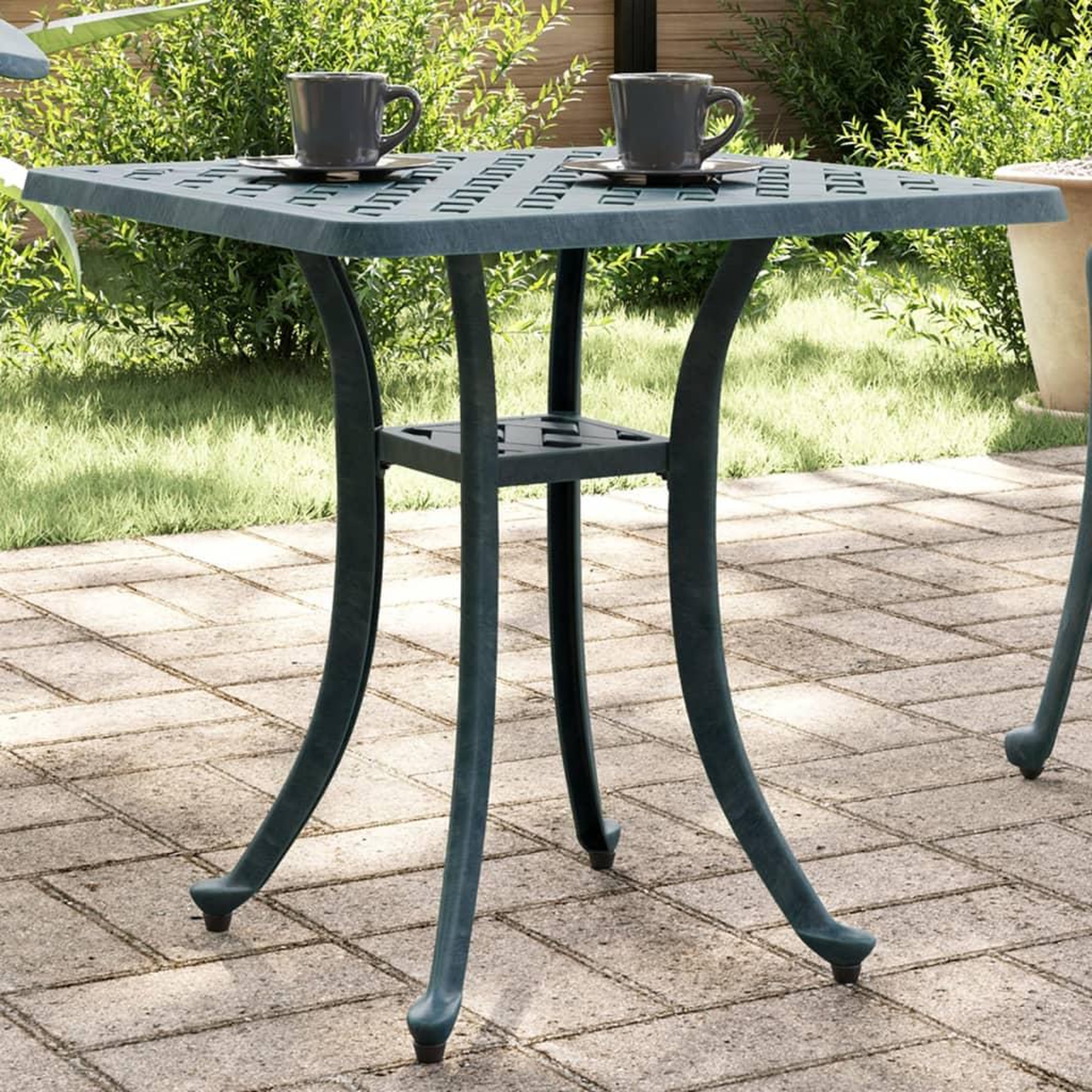 VIDAXL Table de jardin vert 53x53x53 cm aluminium coule