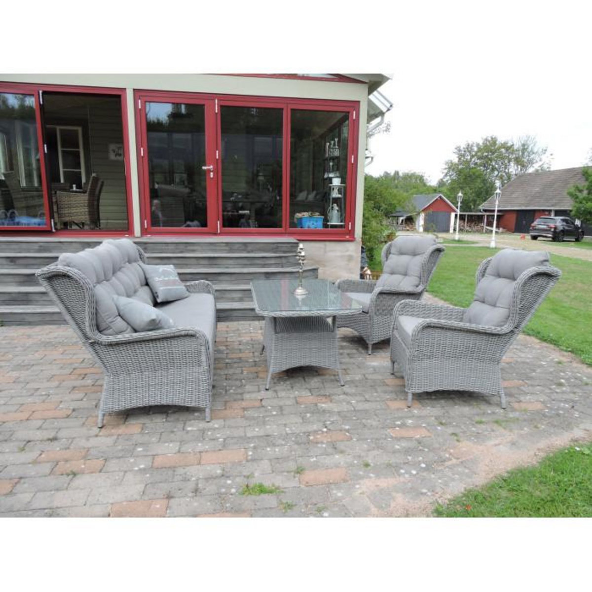 Paris Prix Salon de Jardin  Washington  176cm Gris