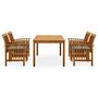 Voir la diapositive 2 : VIDAXL Ensemble a manger de jardin 5 pcs avec coussins Acacia solide