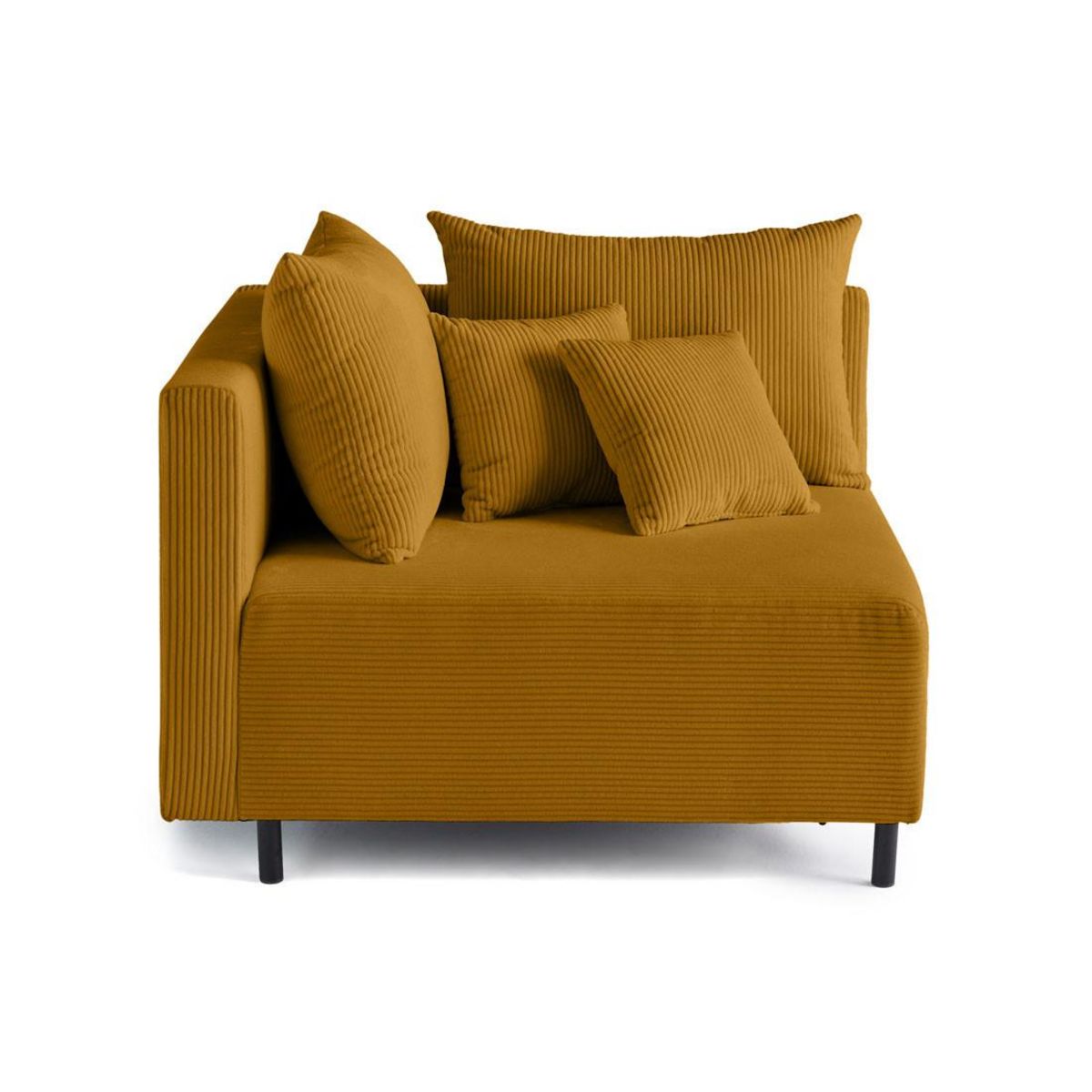 LISA DESIGN Edinburg - module d'assise d'angle gauche - en velours côtelé