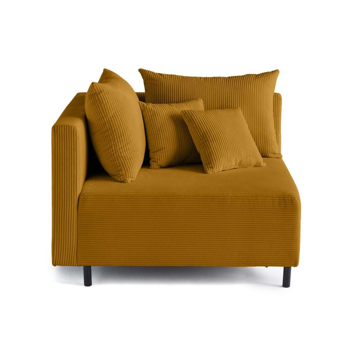 LISA DESIGN Edinburg - module d'assise d'angle gauche - en velours côtelé