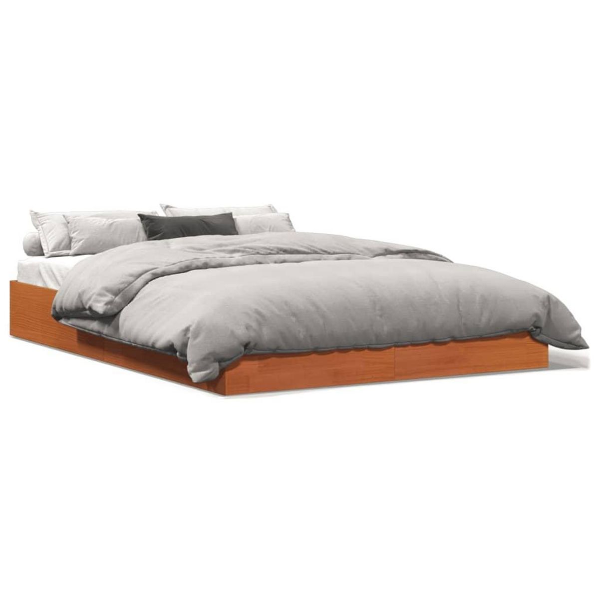 VIDAXL Cadre de lit sans matelas cire marron 120x190cm bois pin massif