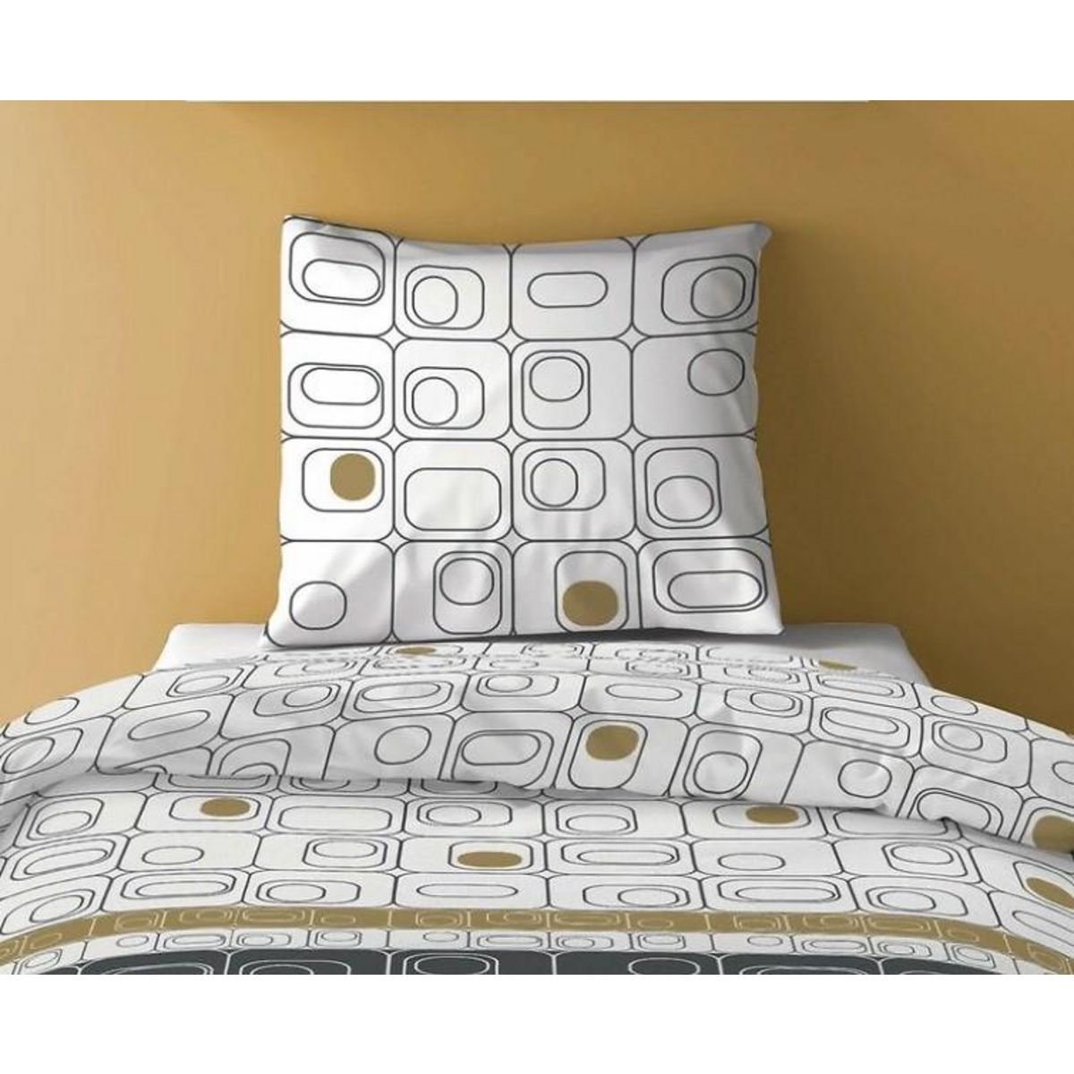 Les Ateliers du Linge Parure De Couette 2pcs 140x200cm 100% Microfibre 60gsm Niagara Gold