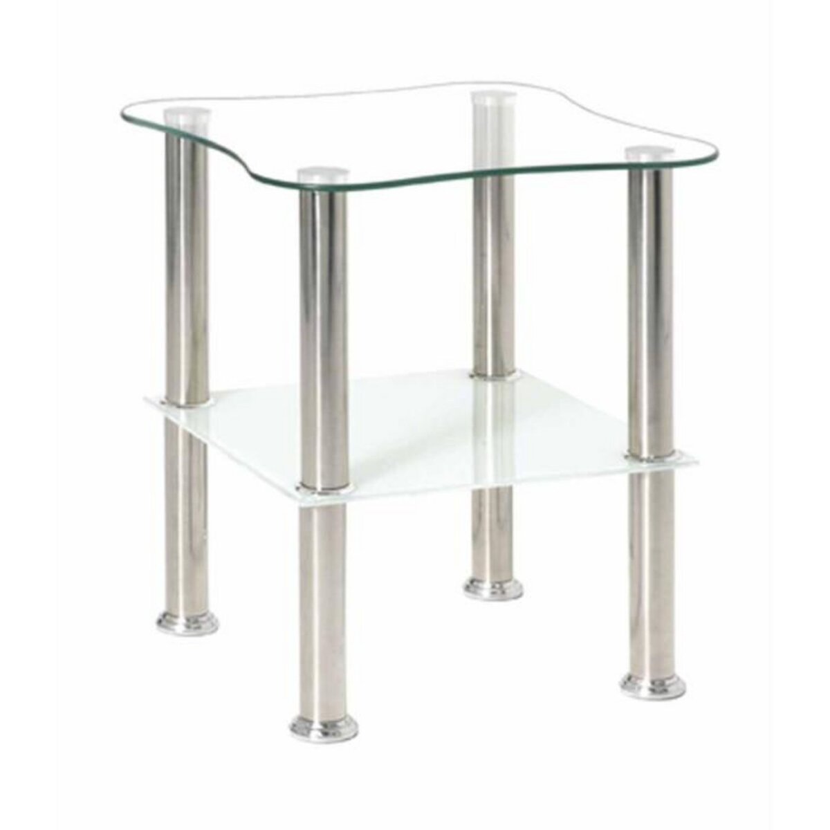 Paris Prix Table d'Appoint en Verre  Henia  47cm Blanc