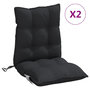Voir la diapositive 2 : VIDAXL Coussins de chaise a dossier bas lot de 2 noir tissu oxford