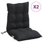 Voir la diapositive 2 : VIDAXL Coussins de chaise a dossier bas lot de 2 noir tissu oxford