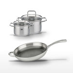 ELO Lot Poêle 32 cm & 2 Faitouts 16/20 cm Elo Relief Evolution