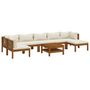 Voir la diapositive 2 : VIDAXL Salon de jardin 8 pcs avec coussin creme Bois d'acacia solide