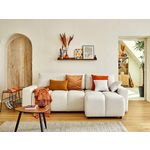 LISA DESIGN Crocus - canapé d'angle réversible - 4 places - convertible avec coffre - en tissu. Coloris disponibles : Orange, Beige, Gris, Bleu, Vert