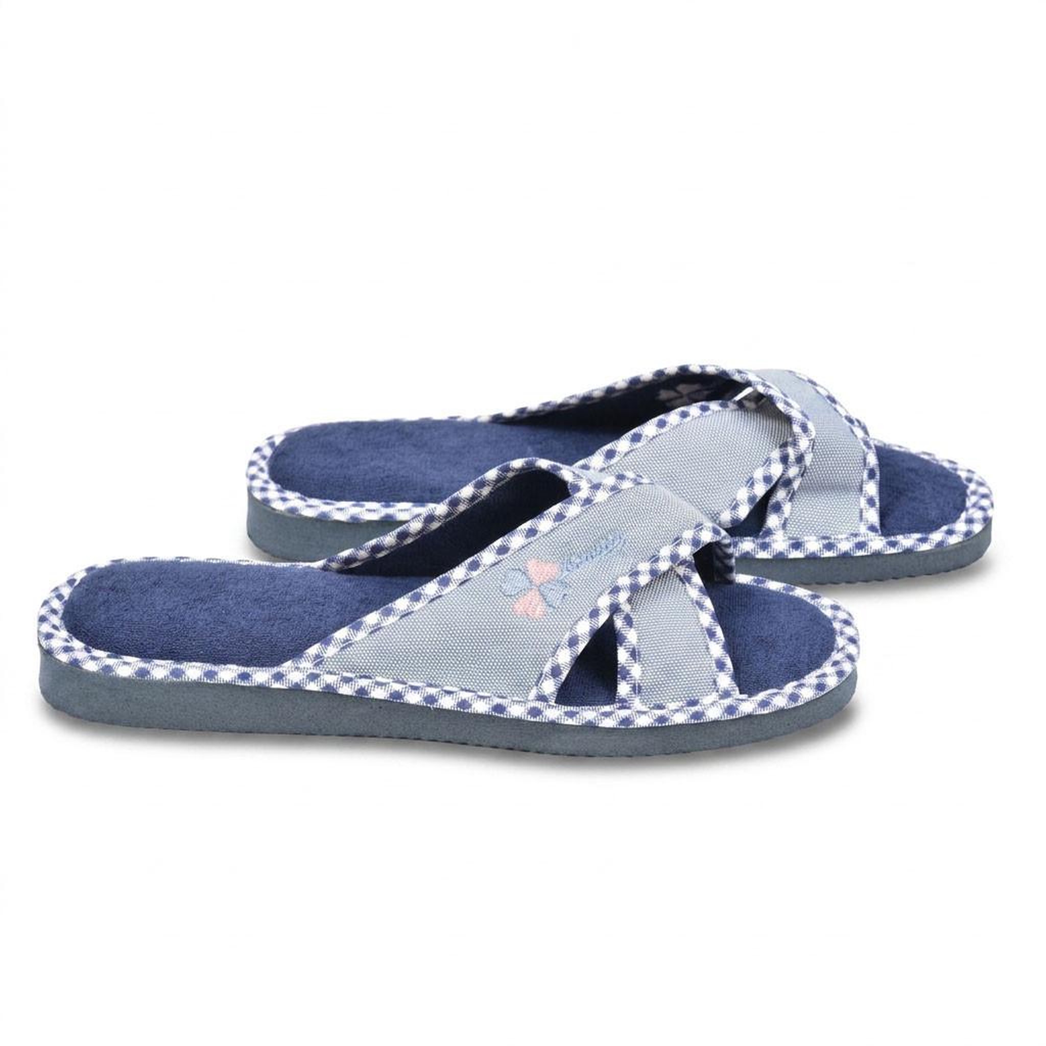 Voir la diapositive 4 : OZABI OZABI-Pantoufle Mule Femme Pack 2 Paires Sangles Croisees Imprimees