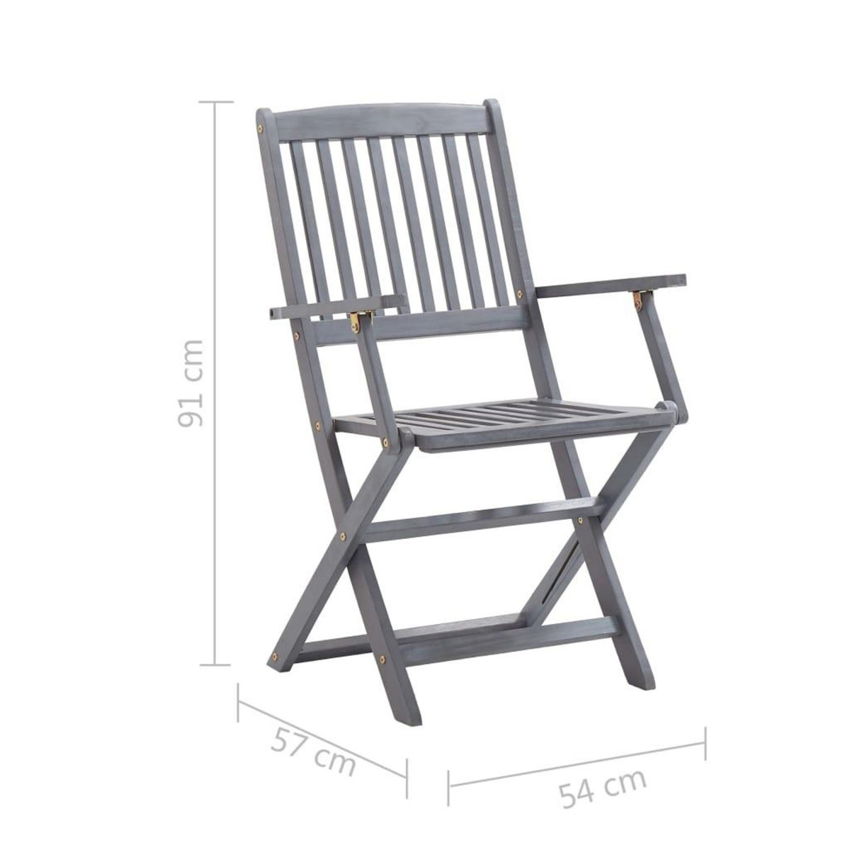 VIDAXL Chaises pliables d'exterieur lot de 8 et coussins Bois d'acacia