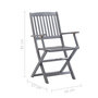 Voir la diapositive 6 : VIDAXL Chaises pliables d'exterieur lot de 8 et coussins Bois d'acacia