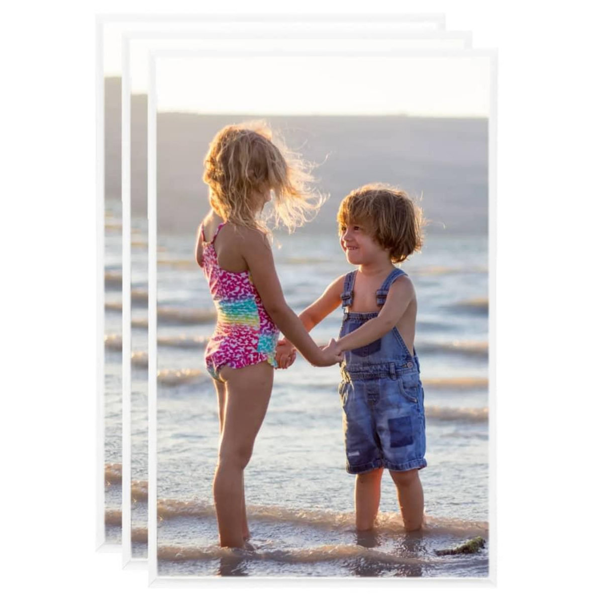 VIDAXL Collage de cadres photo 3 pcs de table Blanc 13x18 cm MDF