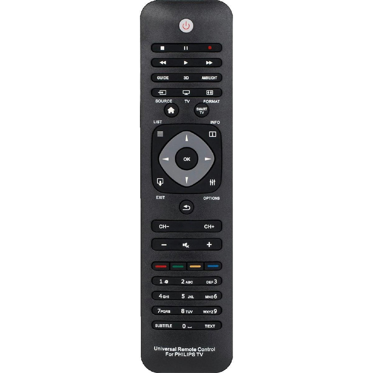 Philips Télécommande Universelle lp 5901890036764 pour téléviseurs Philips, noire