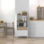 Voir la diapositive 5 : HOMCOM Meuble de rangement desserte de cuisine pour micro-ondes avec placard tiroir étagère supérieur 60 x 40 x 131 cm naturel et blanc