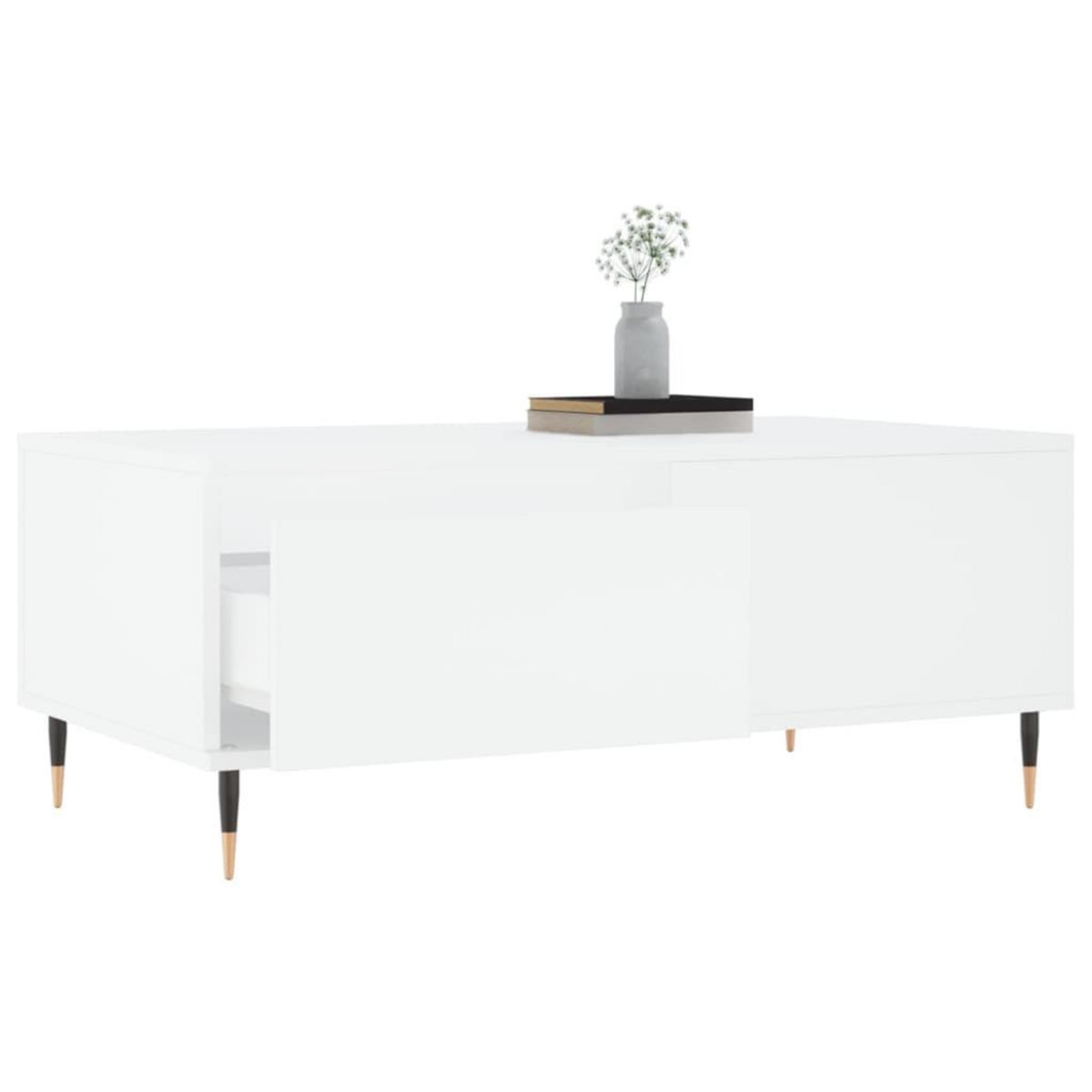 VIDAXL Table basse Blanc 90x50x36,5 cm Bois d'ingenierie