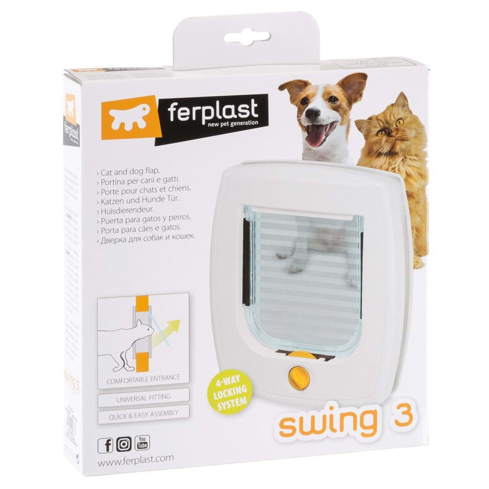 Voir la diapositive 3 : Ferplast Ferplast Chatiere manuelle a 4 voies Swing 3B Blanc 72102011