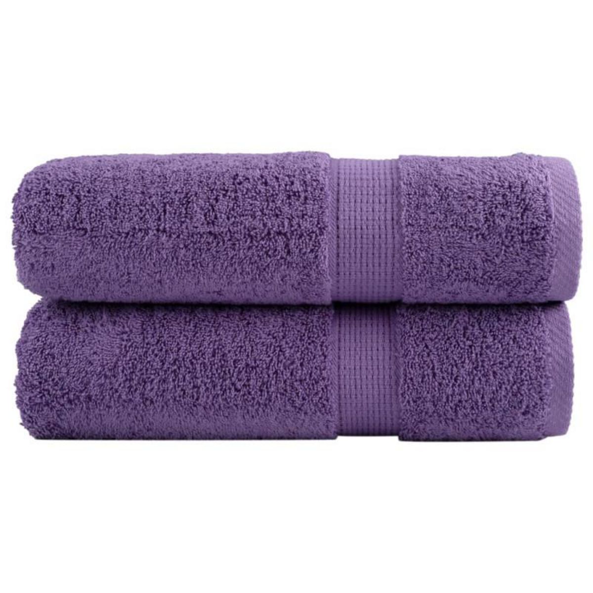 VIDAXL Serviettes de douche de qualité supérieure SOLUND 2 pcs violet
