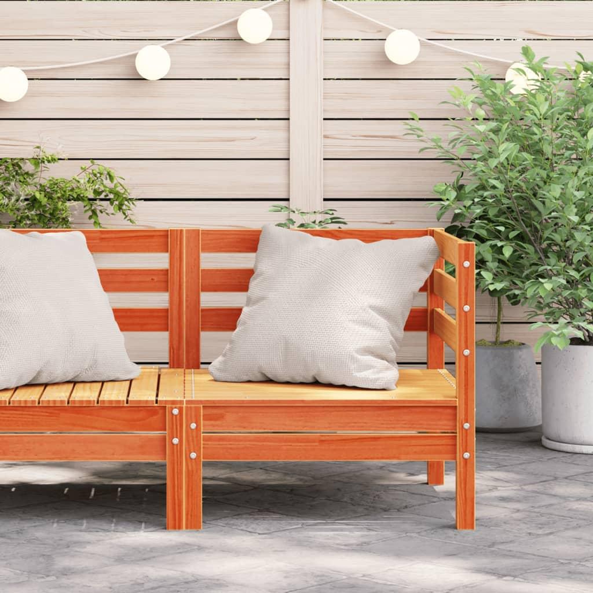 Voir la diapositive 3 : VIDAXL Canape d'angle de jardin cire marron bois de pin massif