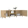 Voir la diapositive 4 : VIDAXL Meuble TV chene sonoma 150x30x50 cm bois d'ingenierie
