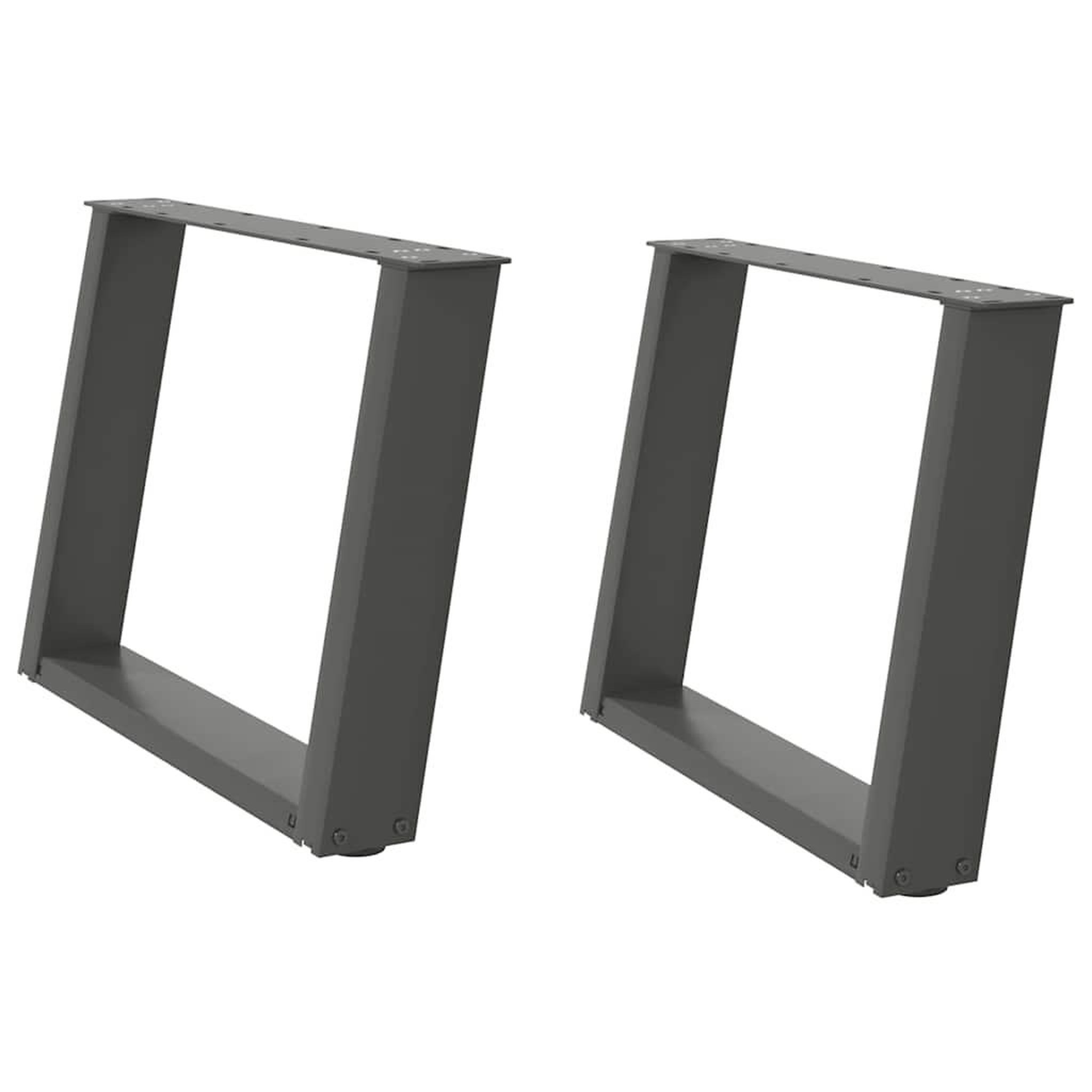 Voir la diapositive 2 : VIDAXL Pieds de table basse forme de U 2 pcs anthracite 60x(42-43) cm