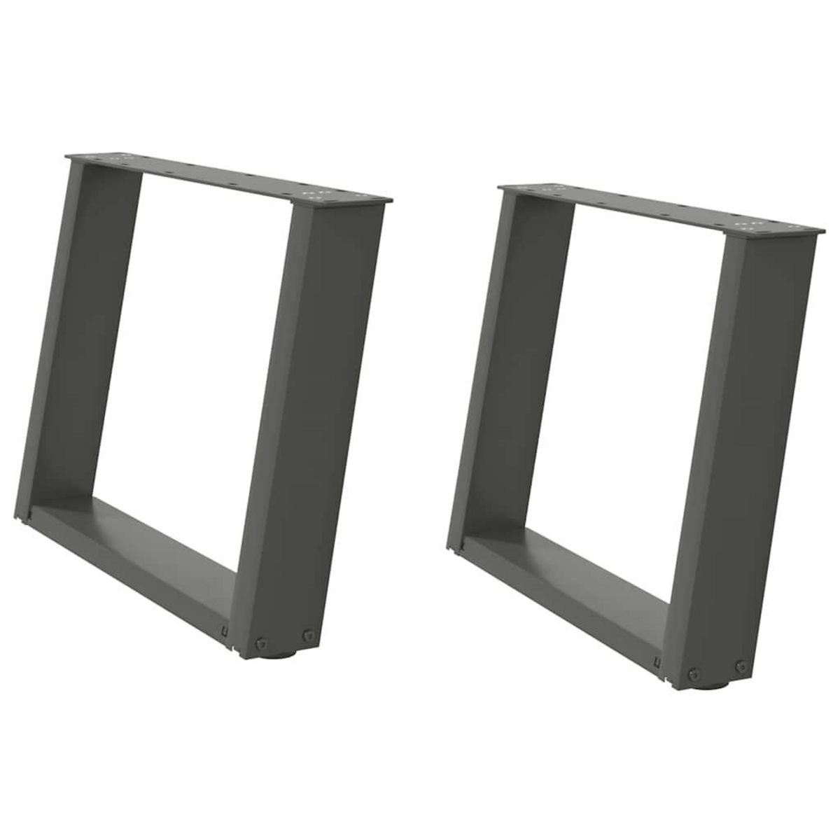 VIDAXL Pieds de table basse forme de U 2 pcs anthracite 60x(42-43) cm