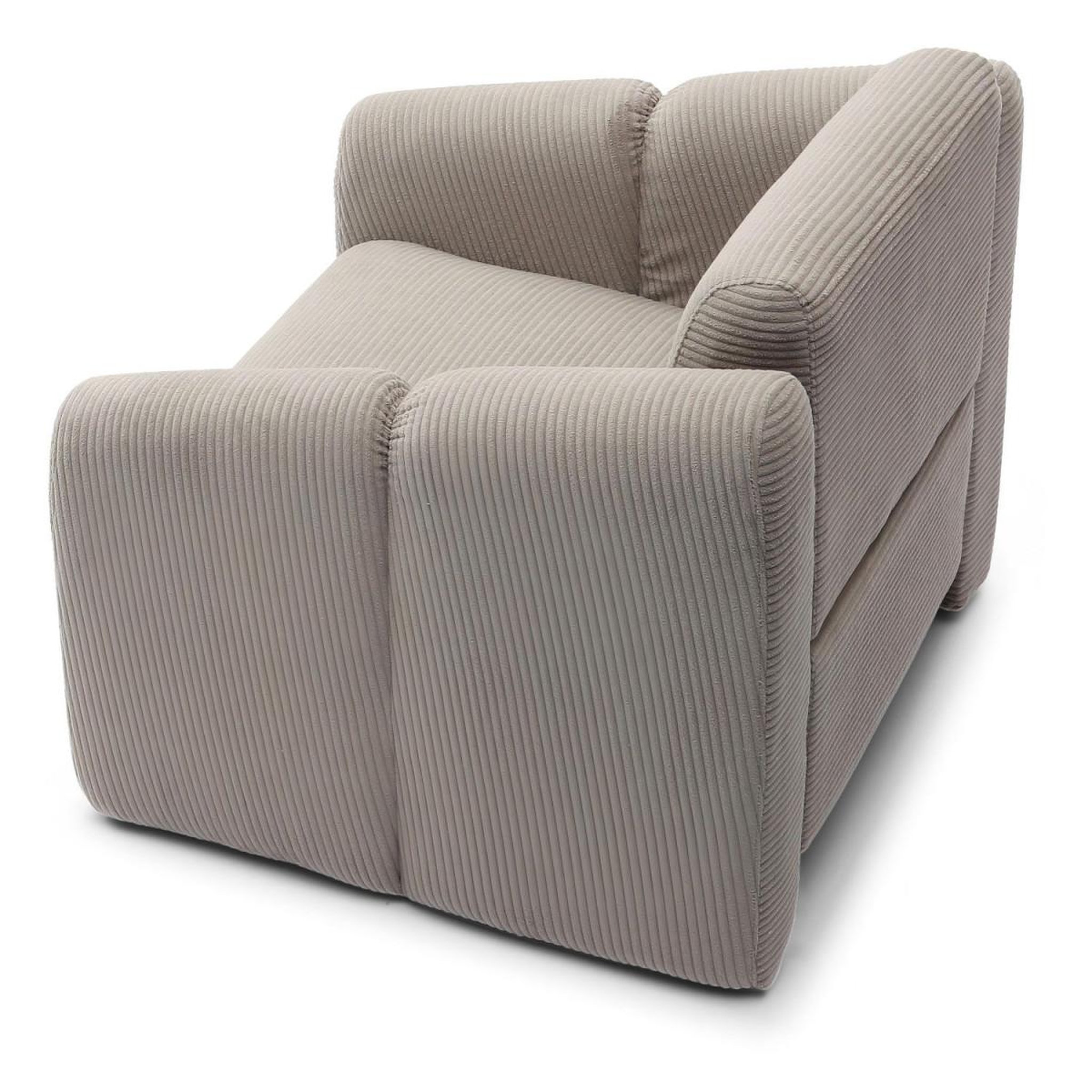Voir la diapositive 5 : Paris Prix Fauteuil design en velours côtelé  maxine  92cm taupe