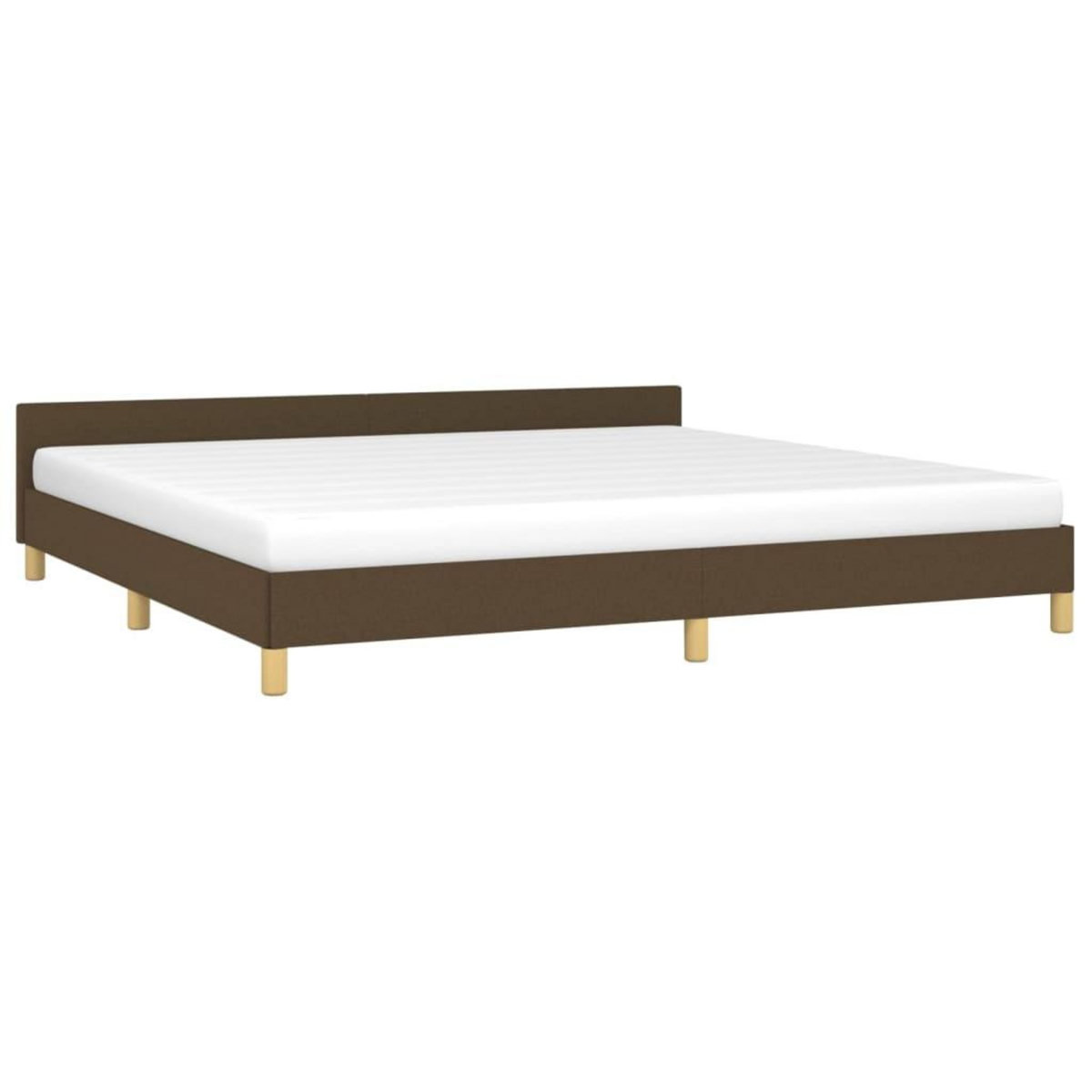 VIDAXL Cadre de lit sans matelas marron fonce 200x200 cm tissu