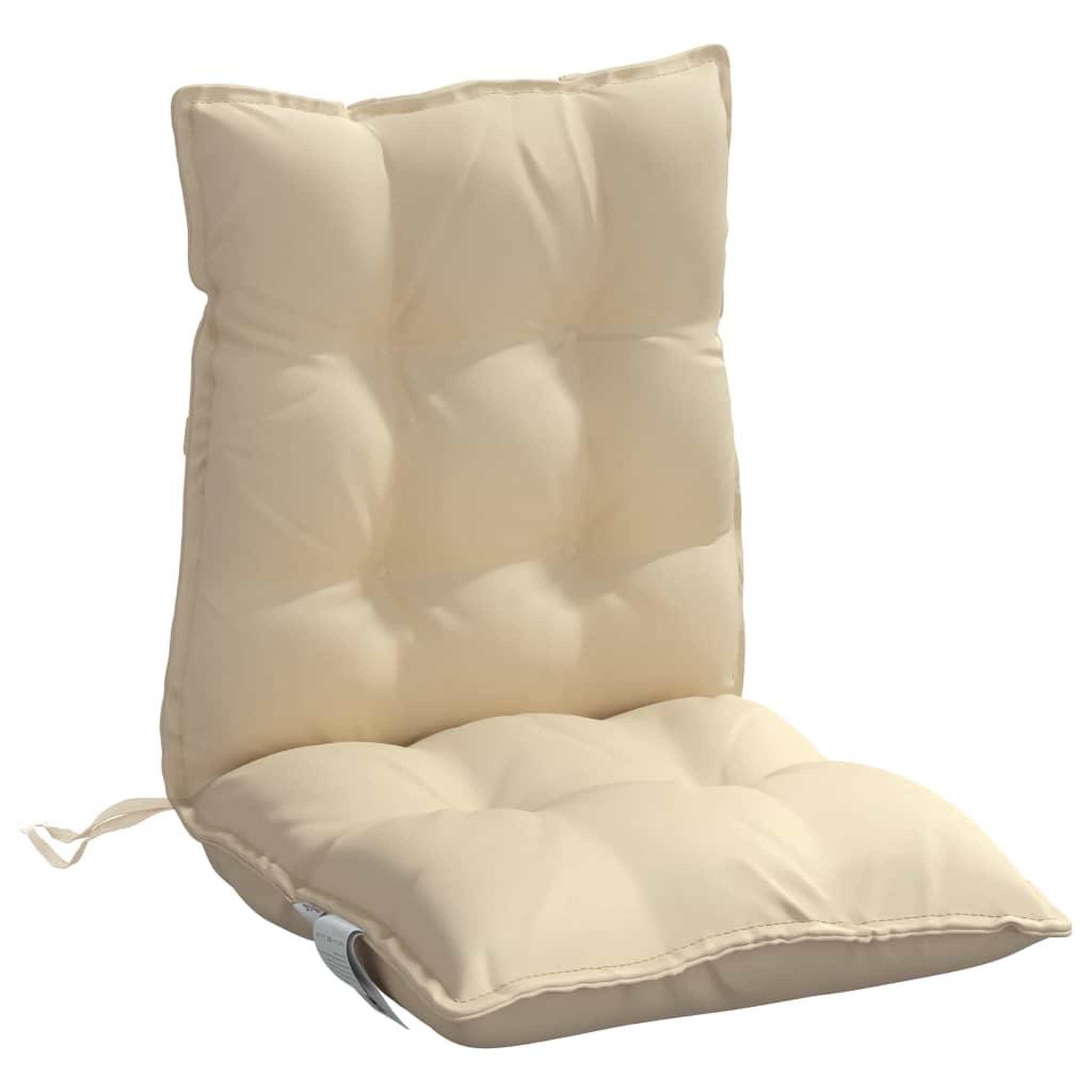 Voir la diapositive 5 : VIDAXL Coussins de chaise a dossier bas lot de 4 beige tissu oxford