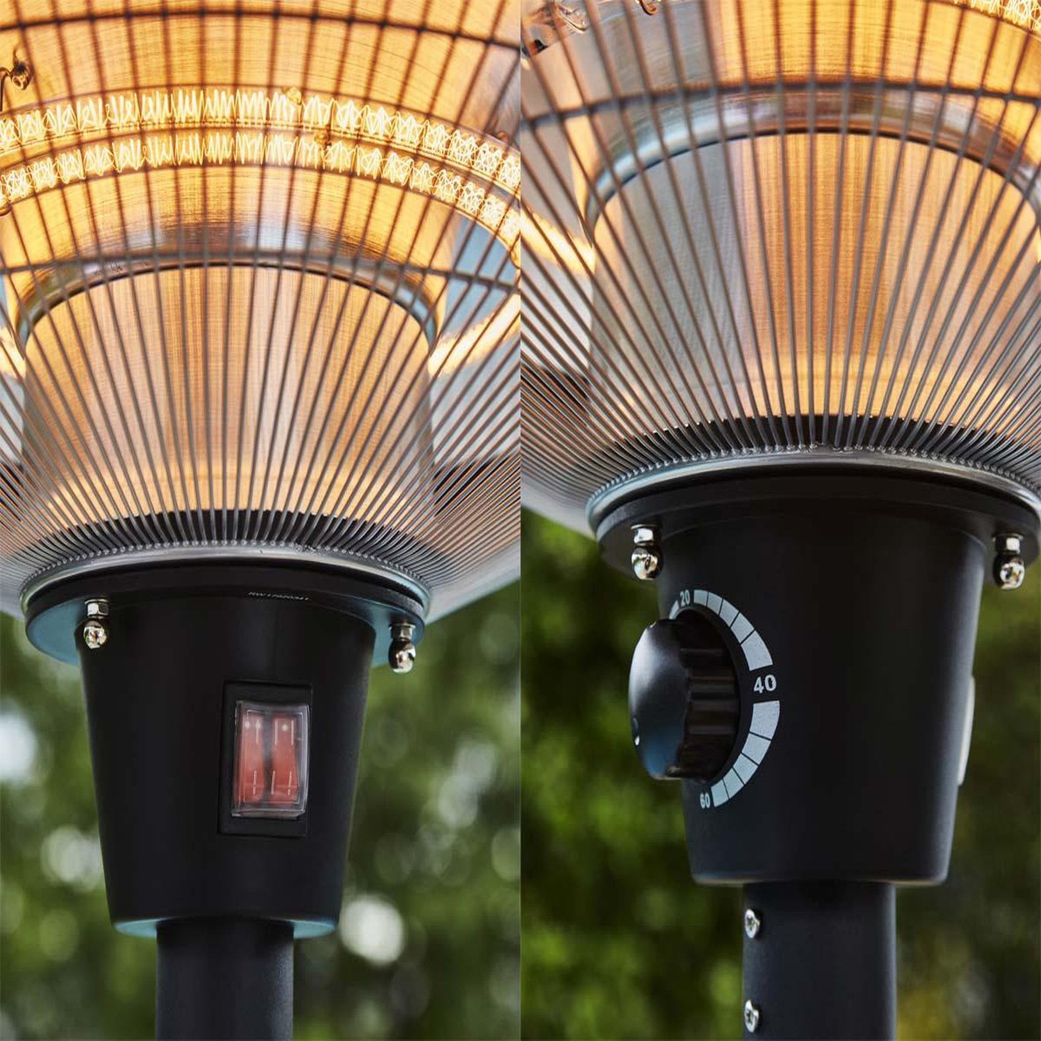 Voir la diapositive 3 : FAVEX Parasol chauffant électrique Milan noir - Favex