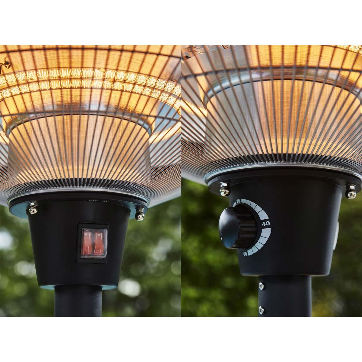 FAVEX Parasol chauffant électrique Milan noir - Favex