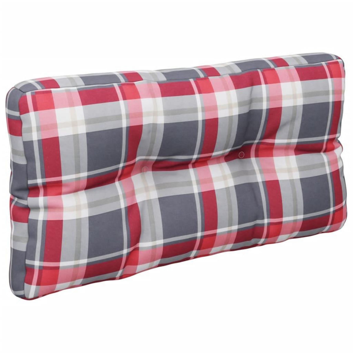 VIDAXL Coussins de palette lot de 2 motif a carreaux rouge tissu