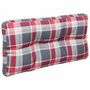 Voir la diapositive 5 : VIDAXL Coussins de palette lot de 2 motif a carreaux rouge tissu