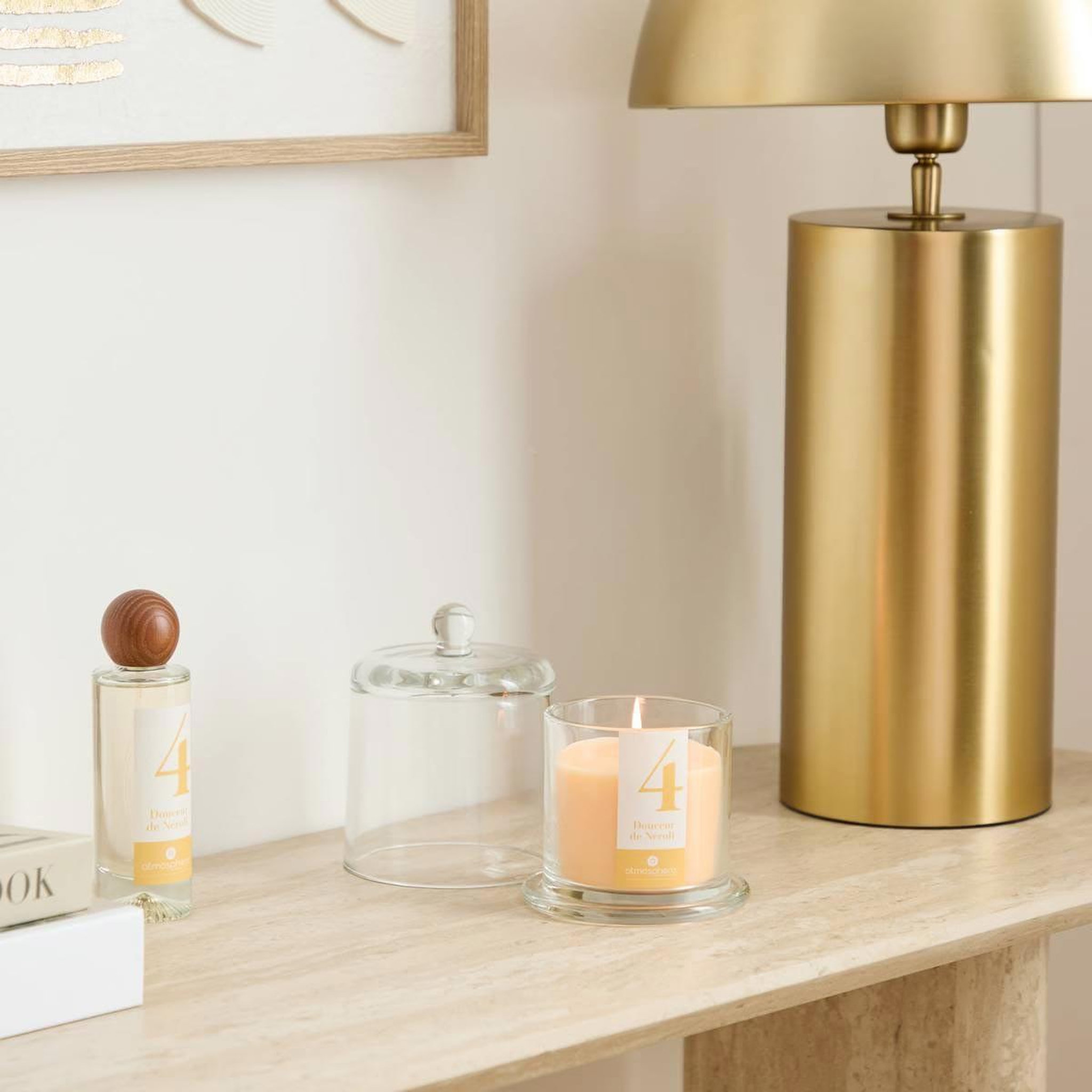 Voir la diapositive 2 : ATMOSPHERA Bougie parfumée en verre  numia  240g douceur de néroli