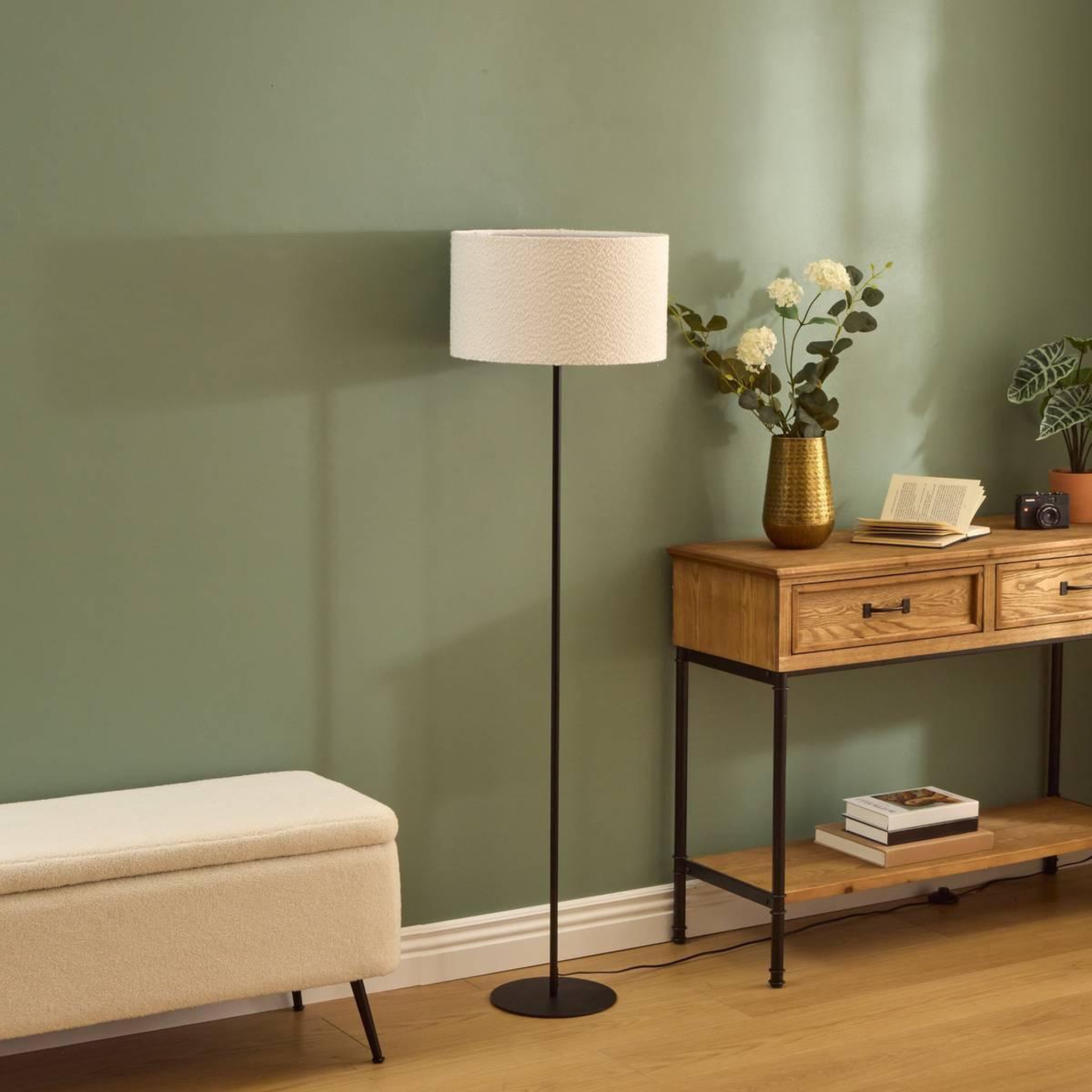 Voir la diapositive 5 : ATMOSPHERA Pied de lampadaire en métal  galia  133cm noir