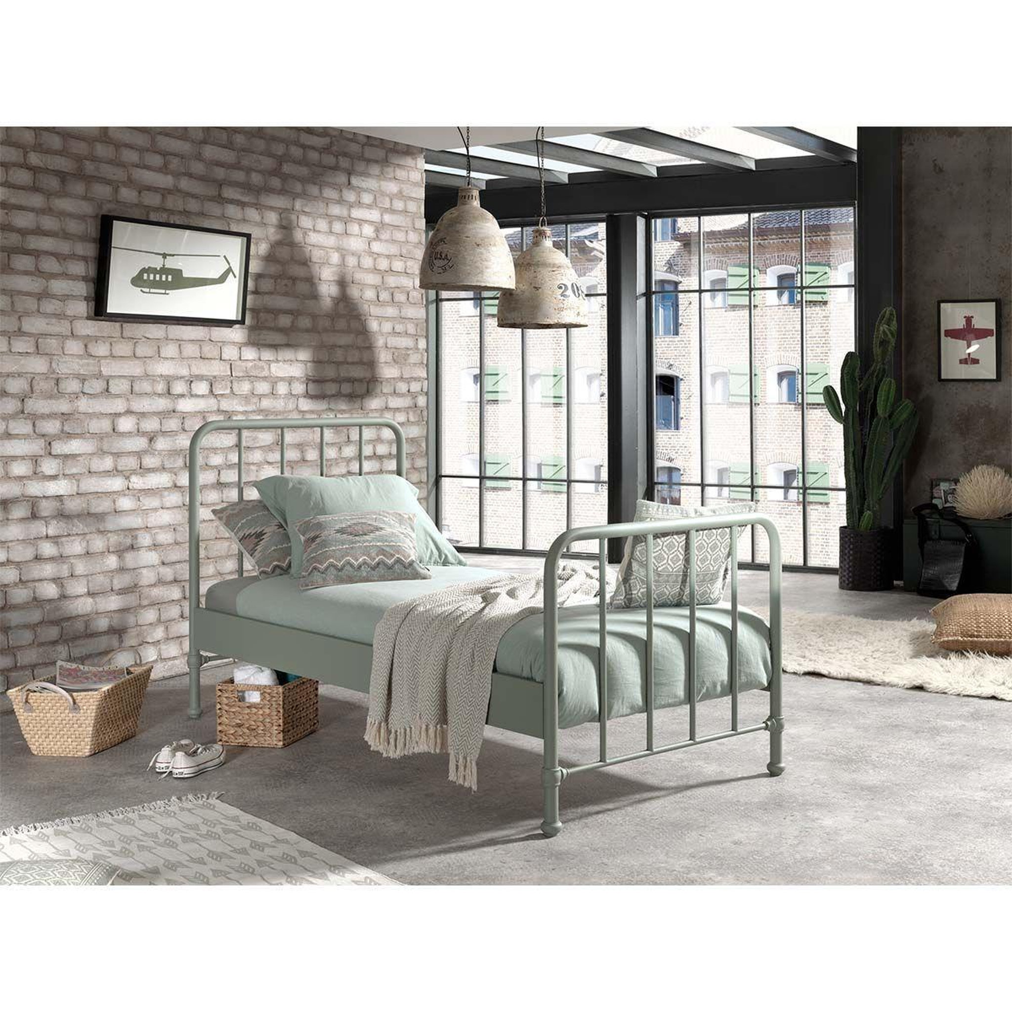Voir la diapositive 3 : Paris Prix Lit enfant  bronxx  90x200cm vert